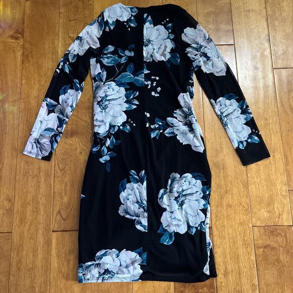 Vintage Charlotte Russe Y2K Floral Wrap Mini Dress M Black Whimsigoth 90’s - Picture 9 of 10